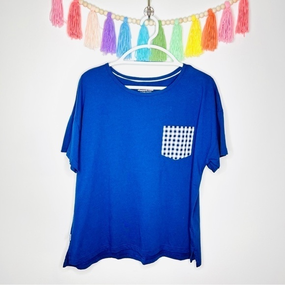 Vineyard Vines Blue Navy Preppy Gingham Pocket Short Sleeve Shirt Sz Extra Large - Picture 8 of 17